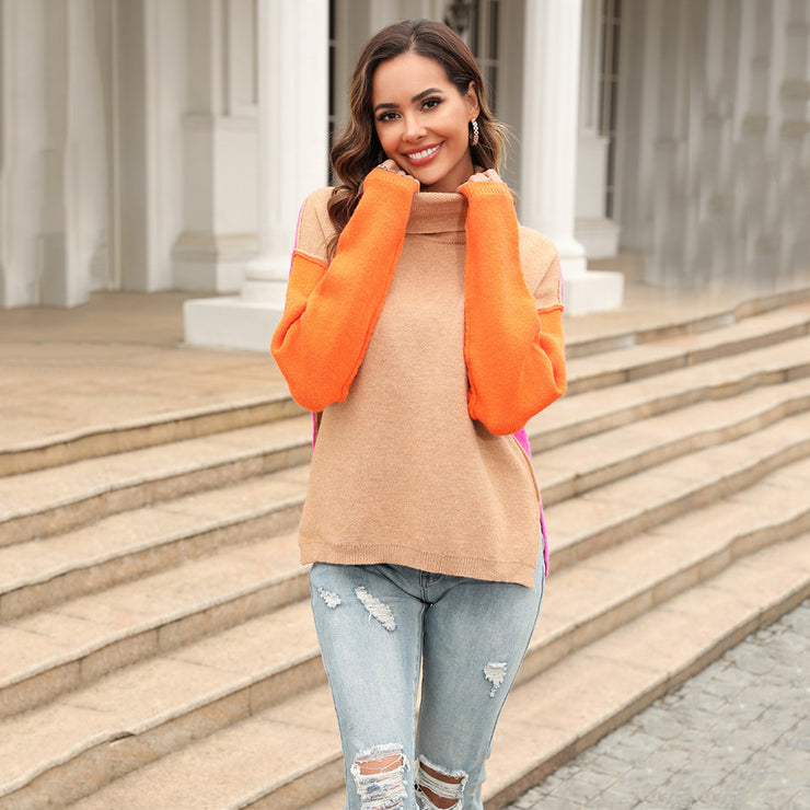 Herbst Trend Atemberaubender Color Block Pullover