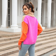 Herbst Trend Atemberaubender Color Block Pullover