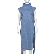 Frager Hollow Out Denim Dress