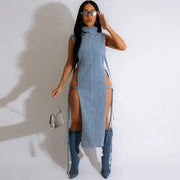 Frager Hollow Out Denim Dress