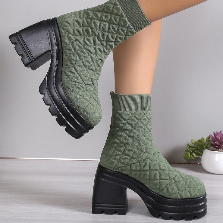 Women’s Chunky Knitted Sock Boots