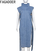 Frager Hollow Out Denim Dress